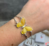 Load image into Gallery viewer, 925 Sterling Silver &amp; Genuine Baltic Amber Snake Chain Butterfly Exclusive Bracelet - AD500