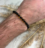 Genuine Faceted Baltic Amber Elasticated Beaded Bracelet for Men / Unisex - FACB