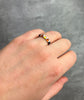 925 Sterling Silver & Genuine Baltic Amber Square Stones Modern Ring - GL722