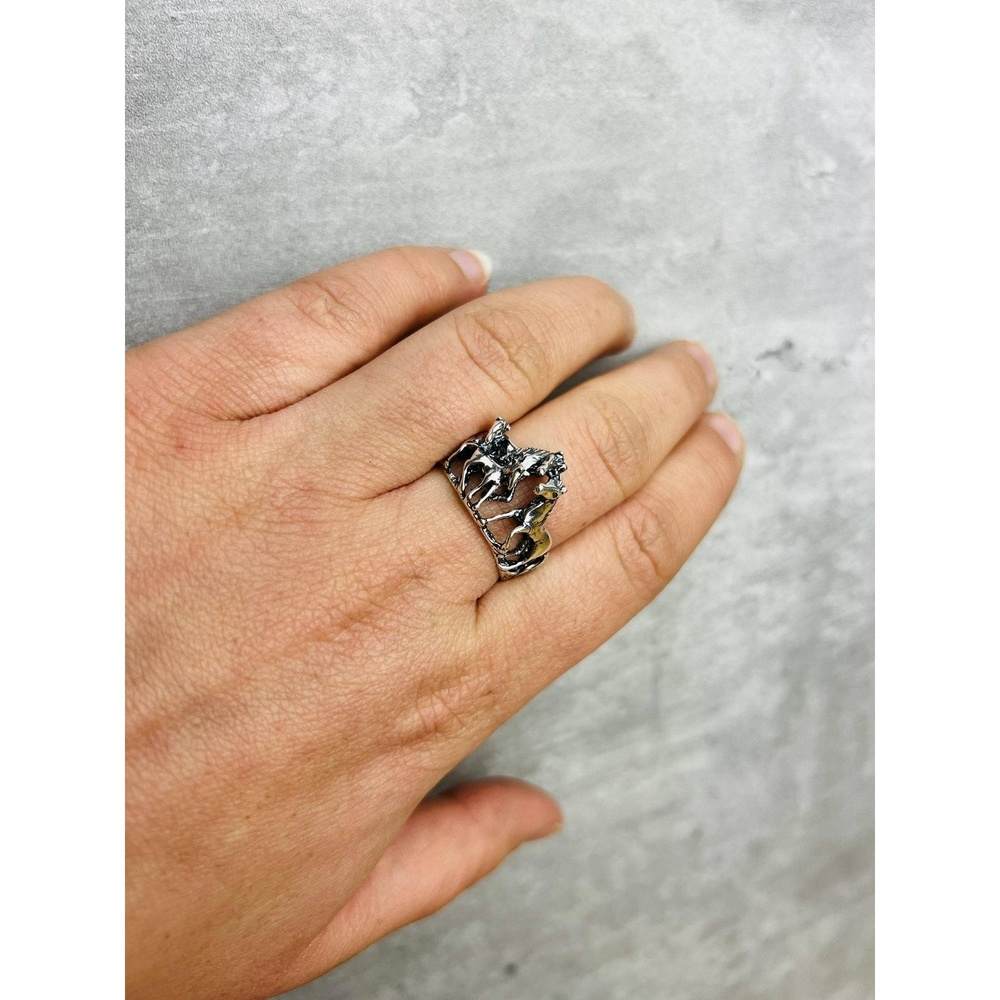 925 Sterling Silver Herd of Horses  Ring - GS401