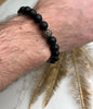 Load image into Gallery viewer, Genuine Baltic Amber Adjustable Beaded Bracelet for Men - MB013