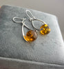 Load image into Gallery viewer, 925 Sterling Silver &amp; Genuine Baltic Amber Elegant Drop Dangling Earrings - TBE1